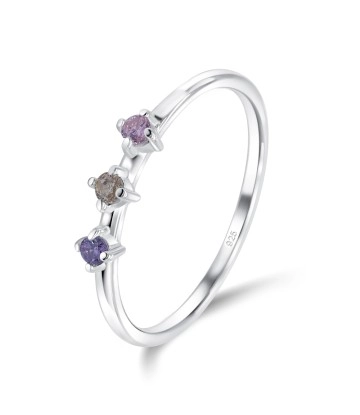 Cute Circles Colorful Stone Silver Ring NSR-3940